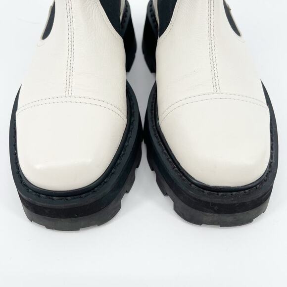 Jimmy Choo Clayton White Leather Chunky Platform Chelsea Boot women's IT 36.5 - Picture 6 of 11